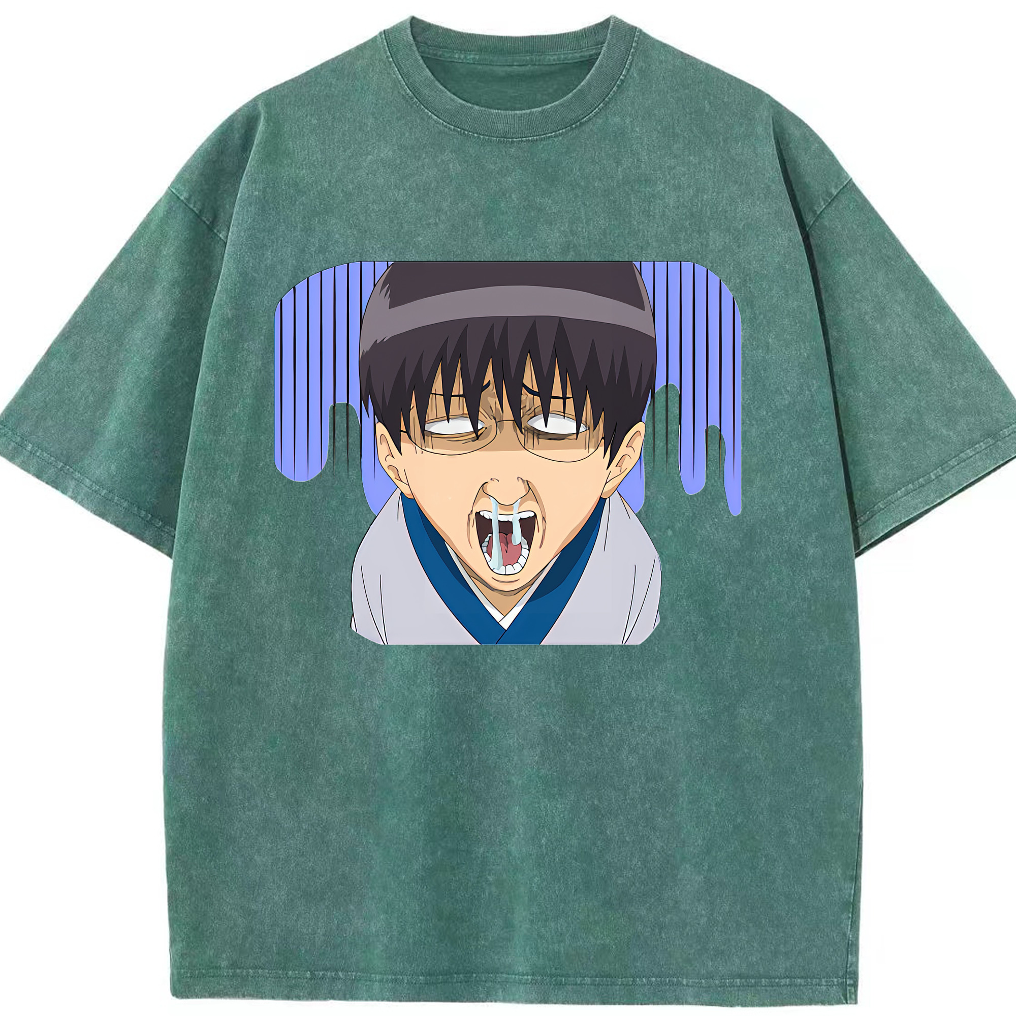 （画像用） ぎんたま 坂田銀時（さかたぎんとき） 神楽 志村新八（しむら しんぱち） GINTAMA Sakata Gintoki Kagura Shimura Shinpachi 綿100% ヴィンテージ風 半袖Tシャツ（フロントプリント）
